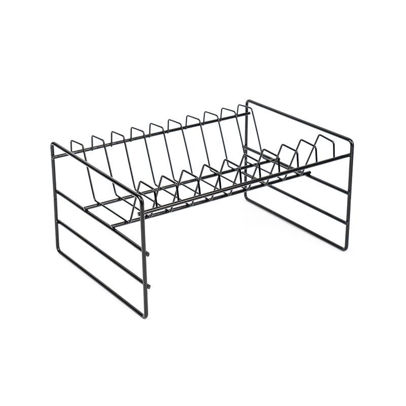 Czarny wielofunkcyjny stojak do przechowywania przyborów kuchennych