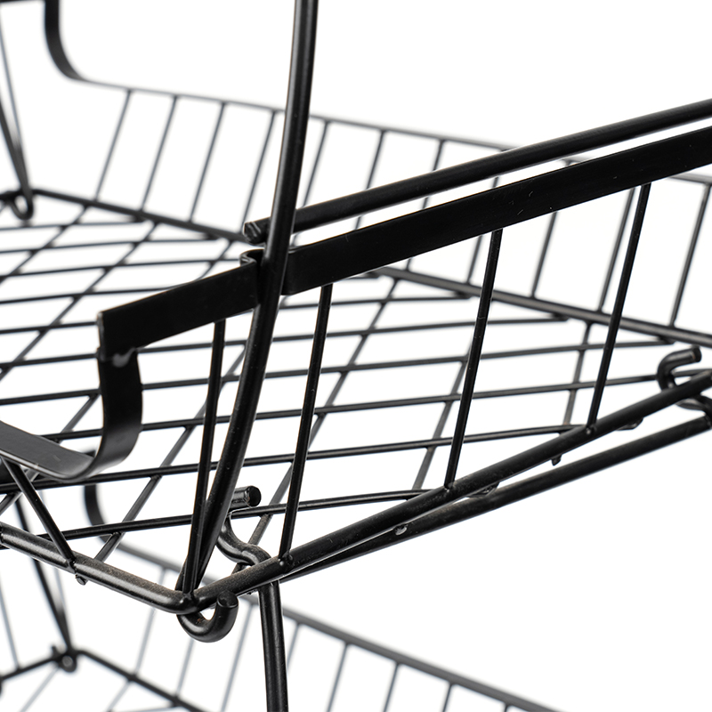 4-poziomowy kosz na owoce i warzywa z kółkami do sztaplowania