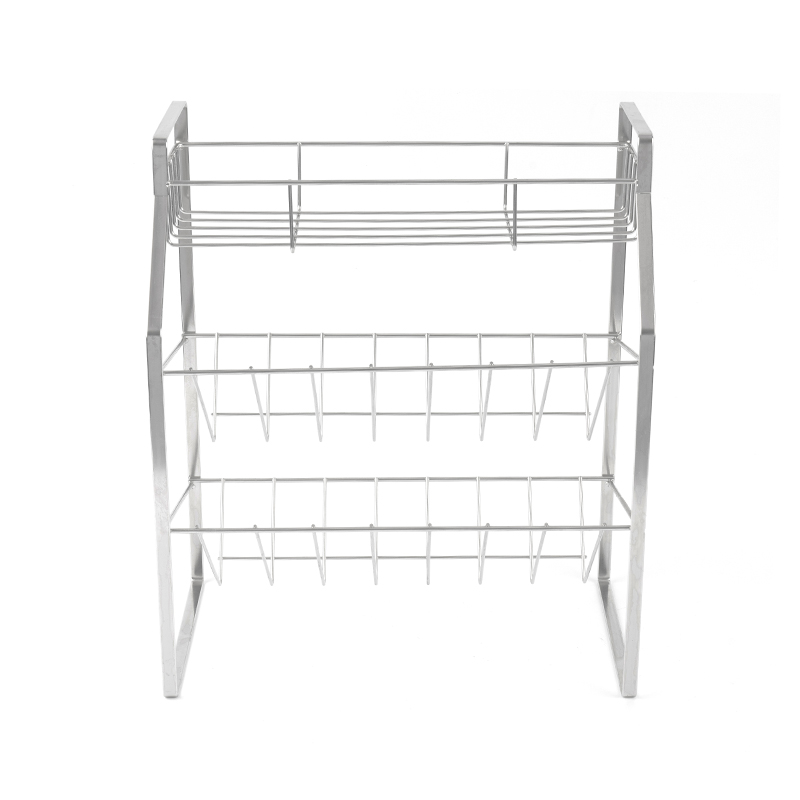 3-poziomowy czarny stojak na przyprawy z uchwytem ściennym do kuchni