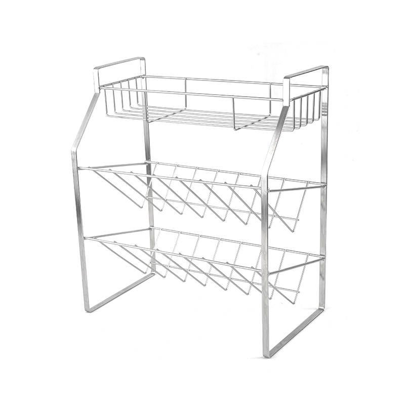 3-poziomowy czarny stojak na przyprawy z uchwytem ściennym do kuchni