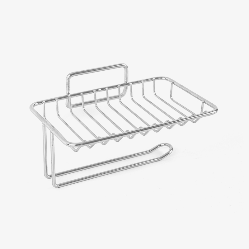 Ceramiczna mydelniczka z funkcją samoodpływu i stojakiem ze stali nierdzewnej