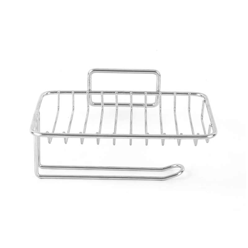 Ceramiczna mydelniczka z funkcją samoodpływu i stojakiem ze stali nierdzewnej