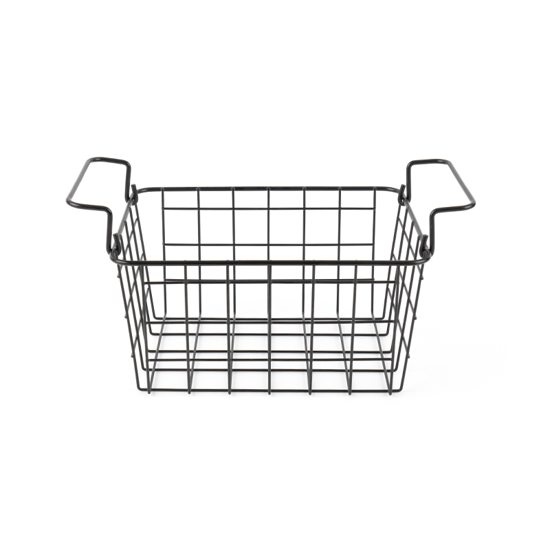 Pojemnik do przechowywania z metalowej siatki drucianej, duży prostokąt, do układania w stosy