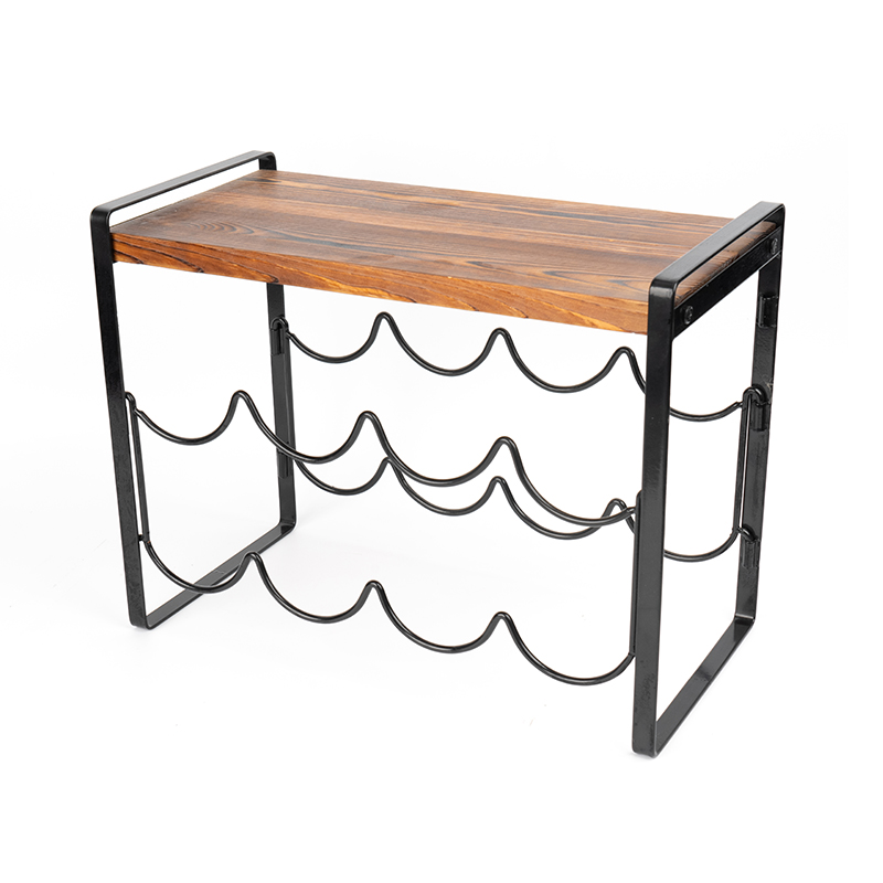 Rustykalne drewniane blaty na butelki na wino, które nie wymagają montażu