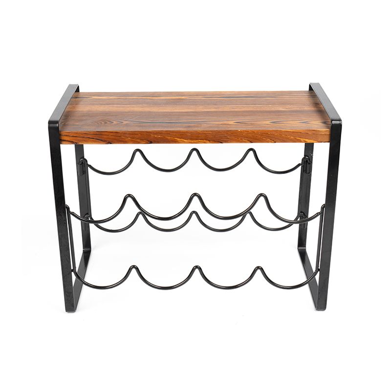 Rustykalne drewniane blaty na butelki na wino, które nie wymagają montażu